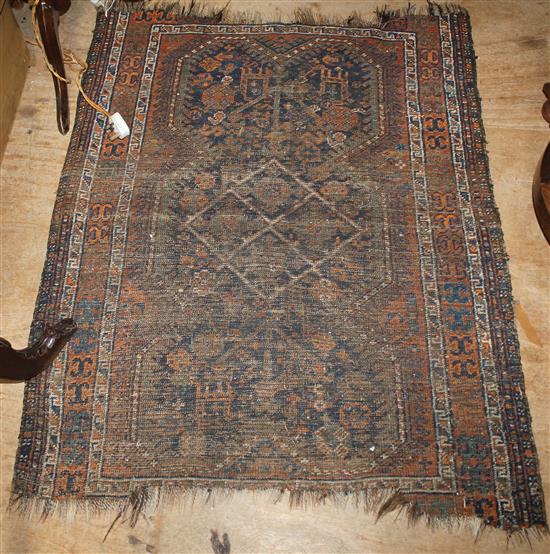 Rust & blue rug